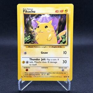 Pokemon Pikachu Base Set Common 1999 #58 LP Card